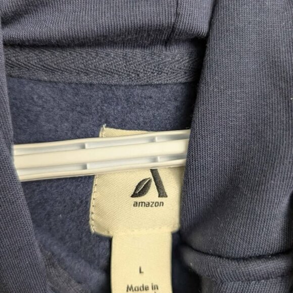 Amazon Essentials Women's Large Navy Long Sleeve Henley Hoodie Navy  NWT - Picture 4 of 6